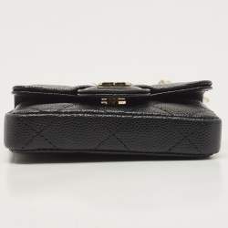 Pre Owned Chanel Black Caviar Leather Micro Belt Bag