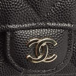 Pre Owned Chanel Black Caviar Leather Micro Belt Bag