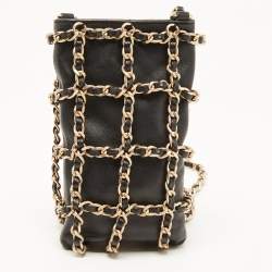Pre Owned Chanel Black Leather Tech Me Out Phone Crossbody Bag