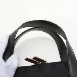 Pre Owned Chanel New Travel Line Nylon & leather Hand bag Black Silver Metal fittings 7962748
