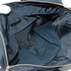 Pre Owned Chanel New Travel Line Nylon & leather Hand bag Black Silver Metal fittings 7962748