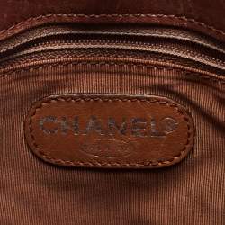 Pre Owned Chanel Brown Quilted Leather Vintage CC Turnlock Tote