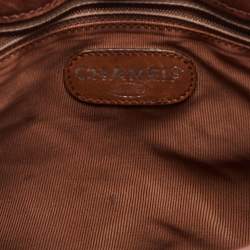 Pre Owned Chanel Brown Quilted Leather Vintage CC Turnlock Tote