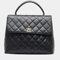 Chanel Dark Brown Quilted Caviar Leather Classic East/West Flap Bag -  Yoogi's Closet