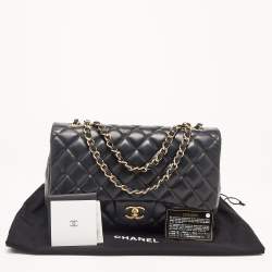 Chanel Black Quilted Leather Jumbo Classic Single Flap Bag