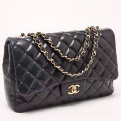 Chanel Black Quilted Leather Jumbo Classic Single Flap Bag