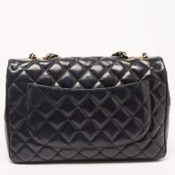 Chanel Black Quilted Leather Jumbo Classic Single Flap Bag