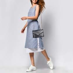 Chanel Black Leather Reversed Chevron Flap Bag
