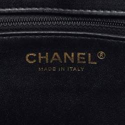 Chanel Black Leather Reversed Chevron Flap Bag