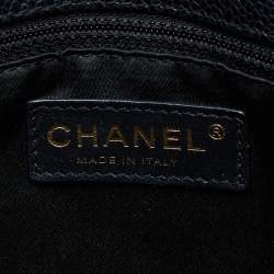 Pre Owned Chanel Black Quilted Caviar Leather Grand Shopping Tote