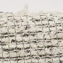 Pre Owned Chanel White/Black Garden Charms Tweed Reissue 2.55 Classic 225 Flap Bag