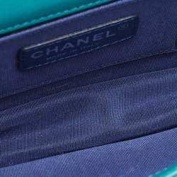 Pre Owned Chanel Green/Blue Plexiglass and Leather Boy Brick Flap Bag