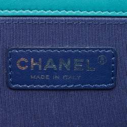 Pre Owned Chanel Green/Blue Plexiglass and Leather Boy Brick Flap Bag