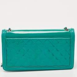 Pre Owned Chanel Green/Blue Plexiglass and Leather Boy Brick Flap Bag