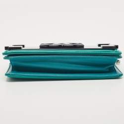 Pre Owned Chanel Green/Blue Plexiglass and Leather Boy Brick Flap Bag