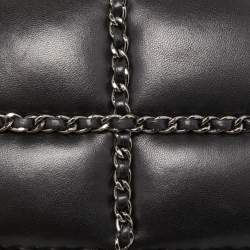Pre Owned Chanel Black Leather Chain Me Box Chain Clutch