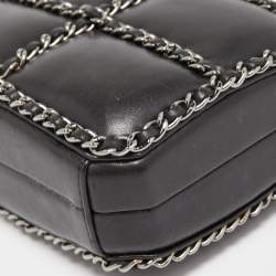 Pre Owned Chanel Black Leather Chain Me Box Chain Clutch