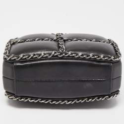 Pre Owned Chanel Black Leather Chain Me Box Chain Clutch