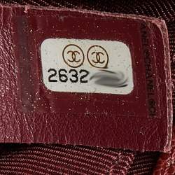 Pre Owned Chanel Maroon Quilted Caviar Leather Medium Boy Flap Bag