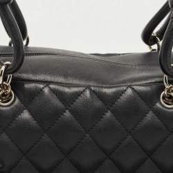 Pre Owned Chanel Black Quilted Leather Cambon Ligne Bowler Bag