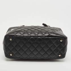 Pre Owned Chanel Black Quilted Leather Cambon Ligne Bowler Bag