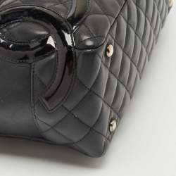 Pre Owned Chanel Black Quilted Leather Cambon Ligne Bowler Bag