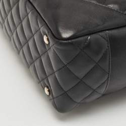 Pre Owned Chanel Black Quilted Leather Cambon Ligne Bowler Bag