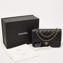 Chanel Black Quilted Caviar Leather Jumbo Classic Double Flap Bag