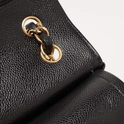 Chanel Black Quilted Caviar Leather Jumbo Classic Double Flap Bag