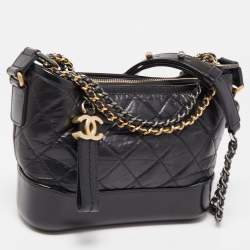 Chanel Black Quilted Aged Leather Small Gabrielle Hobo