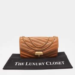 Chanel Brown Chevron Leather Medium Gabrielle Flap Bag