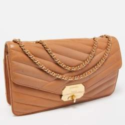 Chanel Brown Chevron Leather Medium Gabrielle Flap Bag