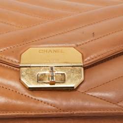 Chanel Brown Chevron Leather Medium Gabrielle Flap Bag