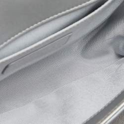 Pre Owned Chanel Silver/Blue PVC and Leather Small Water Boy Flap Bag