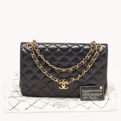 Pre Owned Chanel Black Quilted Leather Jumbo Classic Double Flap Bag