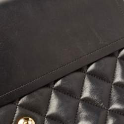 Pre Owned Chanel Black Quilted Leather Jumbo Classic Double Flap Bag