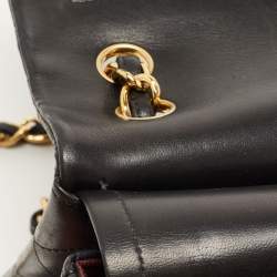 Pre Owned Chanel Black Quilted Leather Jumbo Classic Double Flap Bag