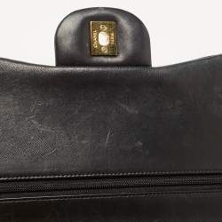 Pre Owned Chanel Black Quilted Leather Jumbo Classic Double Flap Bag