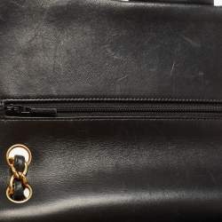 Pre Owned Chanel Black Quilted Leather Jumbo Classic Double Flap Bag
