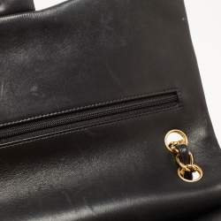 Pre Owned Chanel Black Quilted Leather Jumbo Classic Double Flap Bag