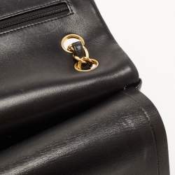 Pre Owned Chanel Black Quilted Leather Jumbo Classic Double Flap Bag
