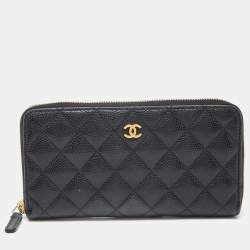 Chanel Black Camellia Embossed Leather Flap Wallet Chanel