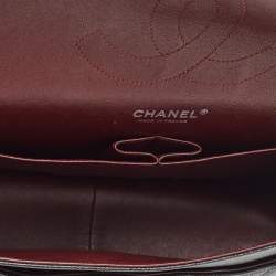 Pre Owned Chanel Black Quilted Caviar Leather Jumbo Classic Double Flap Bag