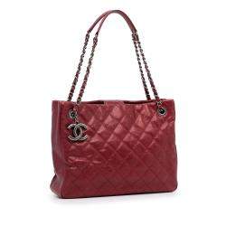 Pre Owned Chanel Red Small Caviar City Shopper
