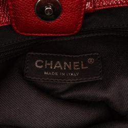 Pre Owned Chanel Red Small Caviar City Shopper