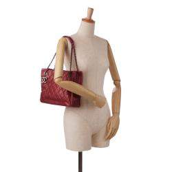 Pre Owned Chanel Red Small Caviar City Shopper