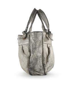 Pre Owned Chanel Metallic Grey Quilted Leather CC Le Marais Tote Bag