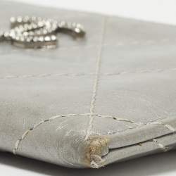 Pre Owned Chanel Silver/Pink Quilted Leather CC Classic Card Holder