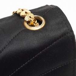 Pre Owned Chanel Black Spiral Quilted Satin Vintage CC Flap Bag