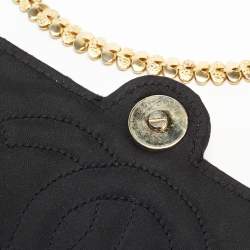 Pre Owned Chanel Black Spiral Quilted Satin Vintage CC Flap Bag